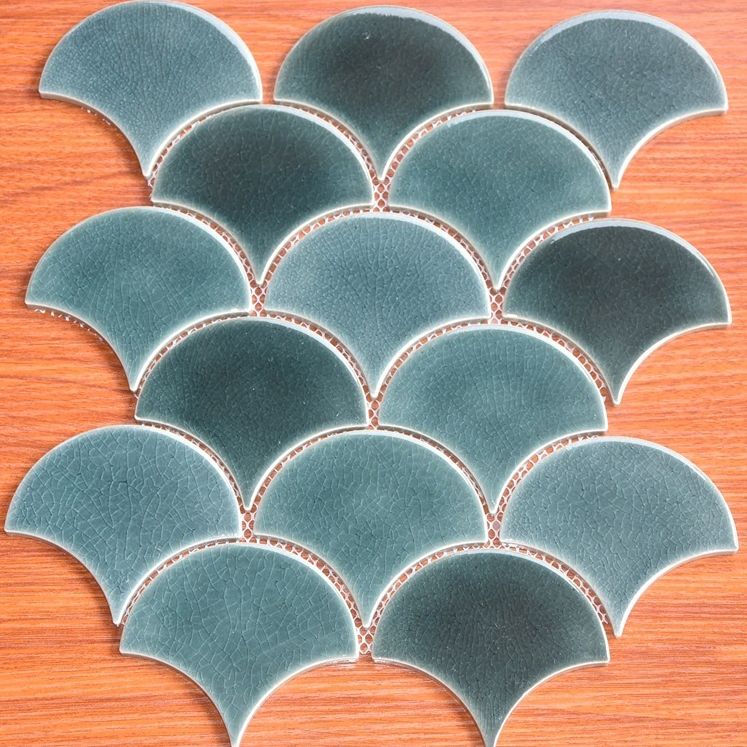 Fan Shaped Mosaic Tile Backsplash