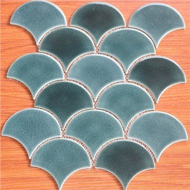 Fan Shaped Mosaic Tile Backsplash