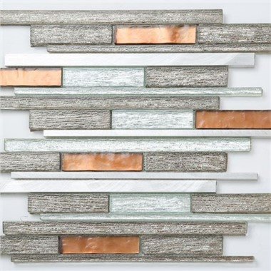 Glass Mixed Metal Mosaic Tile