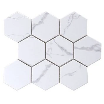 Hexagon Mosaic Tile White