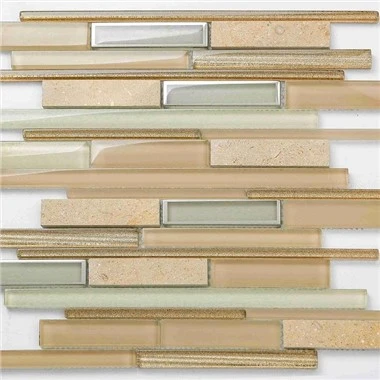 Linear Mosaic Tile Backsplash