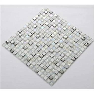 White Glass Mosaic Tile Backsplash